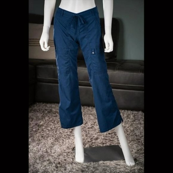 Navy Scrub Pants with 4 Large Pockets/Front Tie - Picture 4 of 4